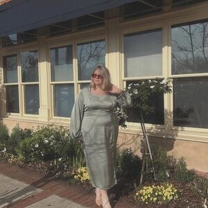 Plus size satin dress